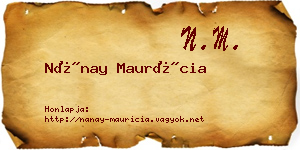 Nánay Maurícia névjegykártya